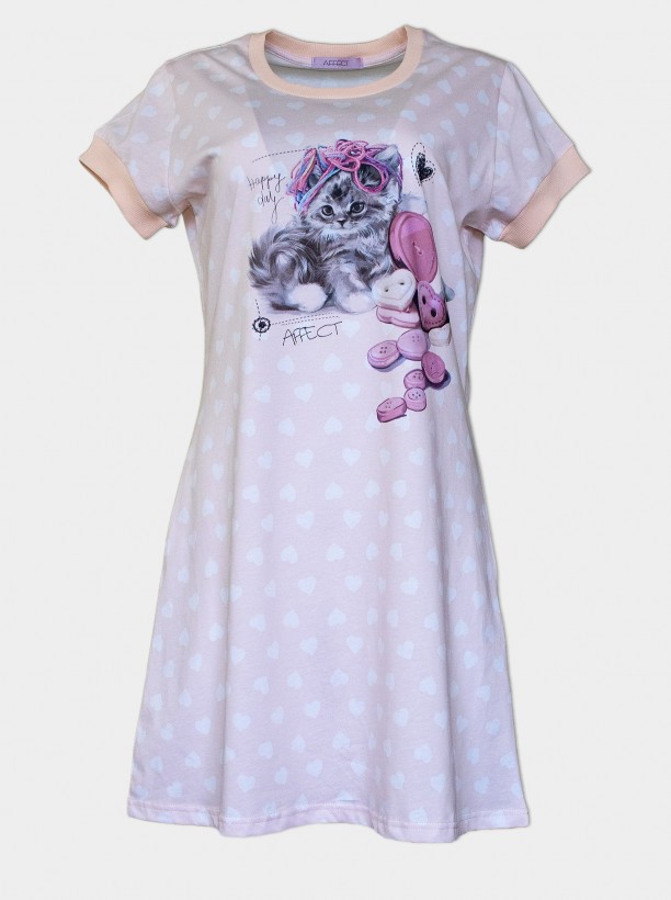 woman sleep dress kitty