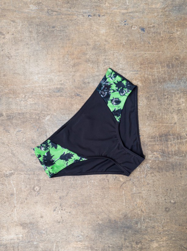 swim bikini black with green
