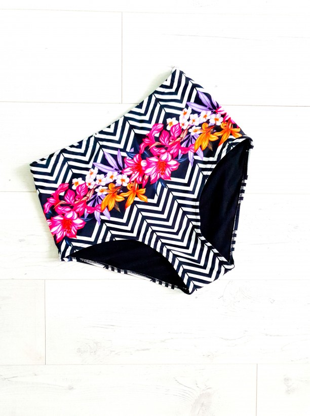 swim bikini black white