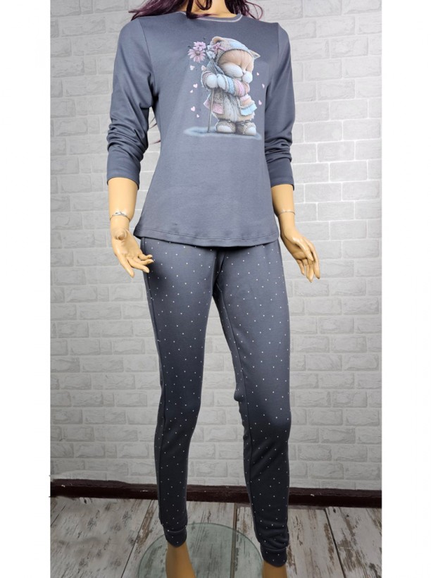 Дамска плътна памучна пижама Kitty