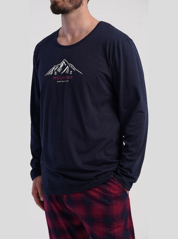 Маски тънка мъжка пижама каре