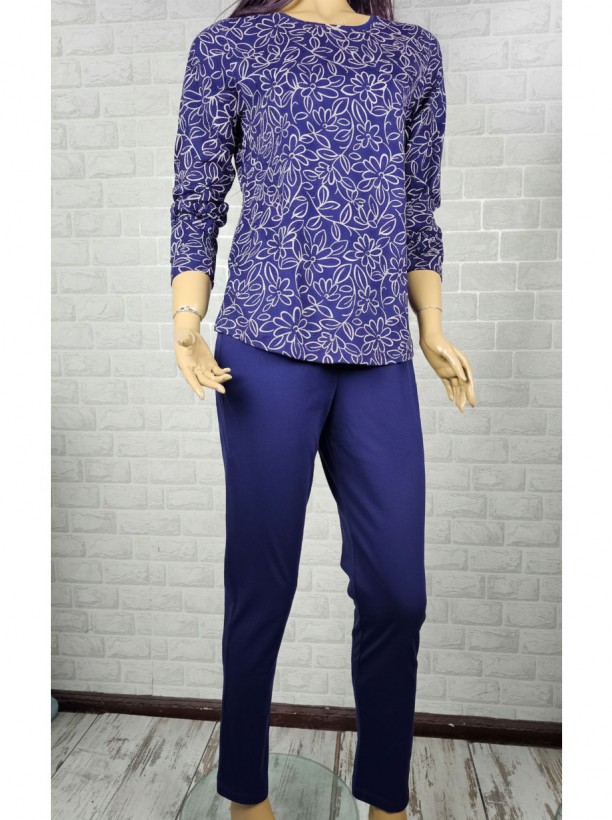 Тънка дамска пижама Иватекс Класическо синьо