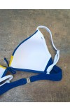 woman swim up bra blue with mustrad