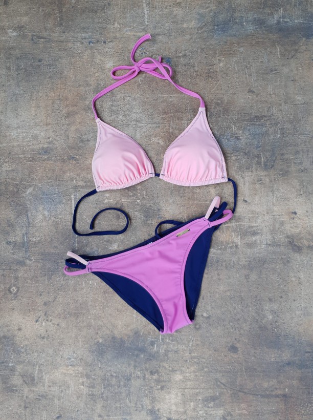 swim bikini pink with blue