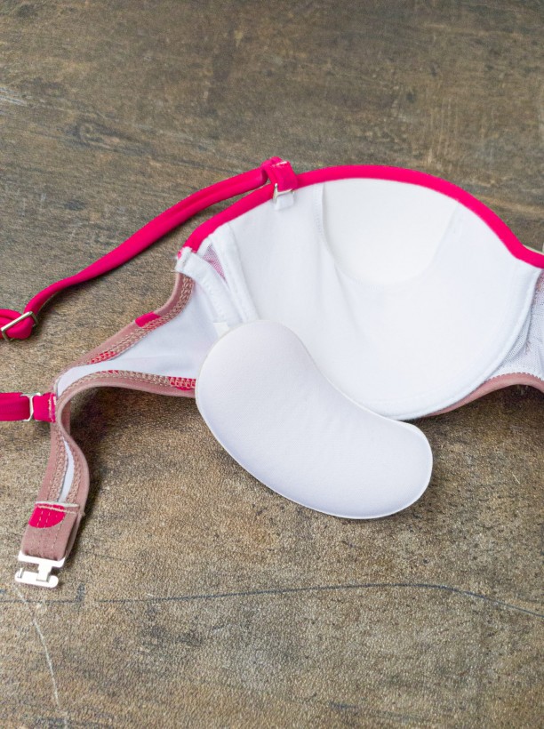 woman swim set gold pink