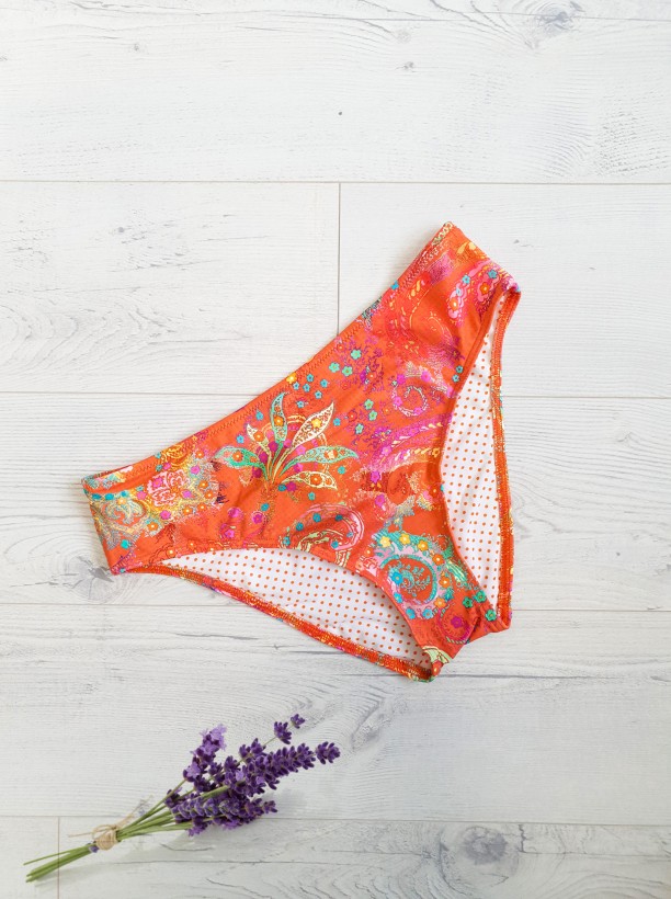 swim bikini orange with ethno motiv