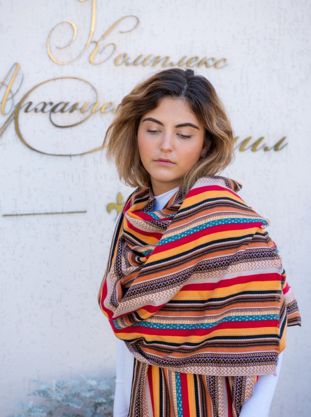 Woman scarf in orange