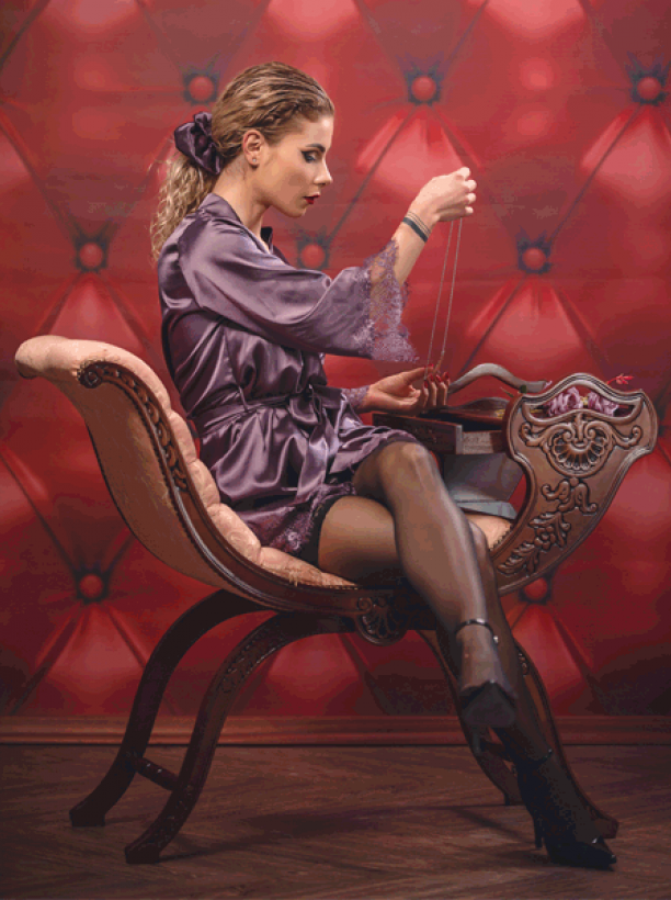 САТЕНЕН ХАЛАТ ДЕСИСЛАВА 1292 В ЦВЯТ ЛЮЛЯК