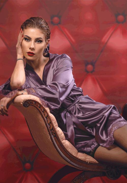 САТЕНЕН ХАЛАТ ДЕСИСЛАВА 1292 В ЦВЯТ ЛЮЛЯК